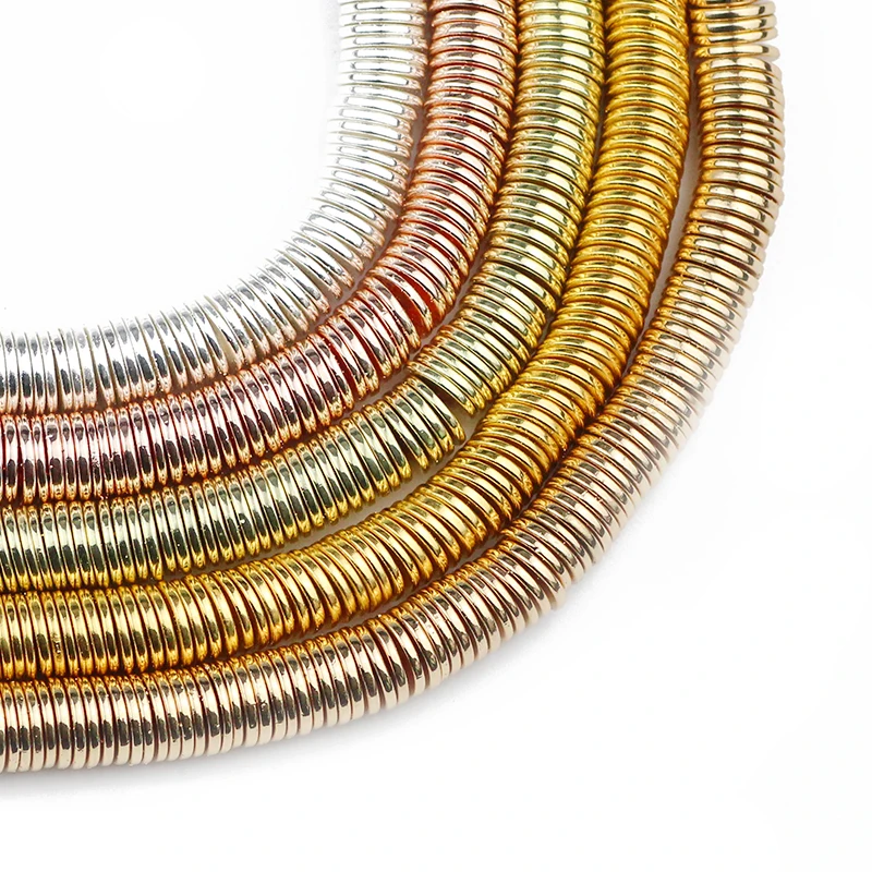 Gold Hematite Flat Round Spacer Beads