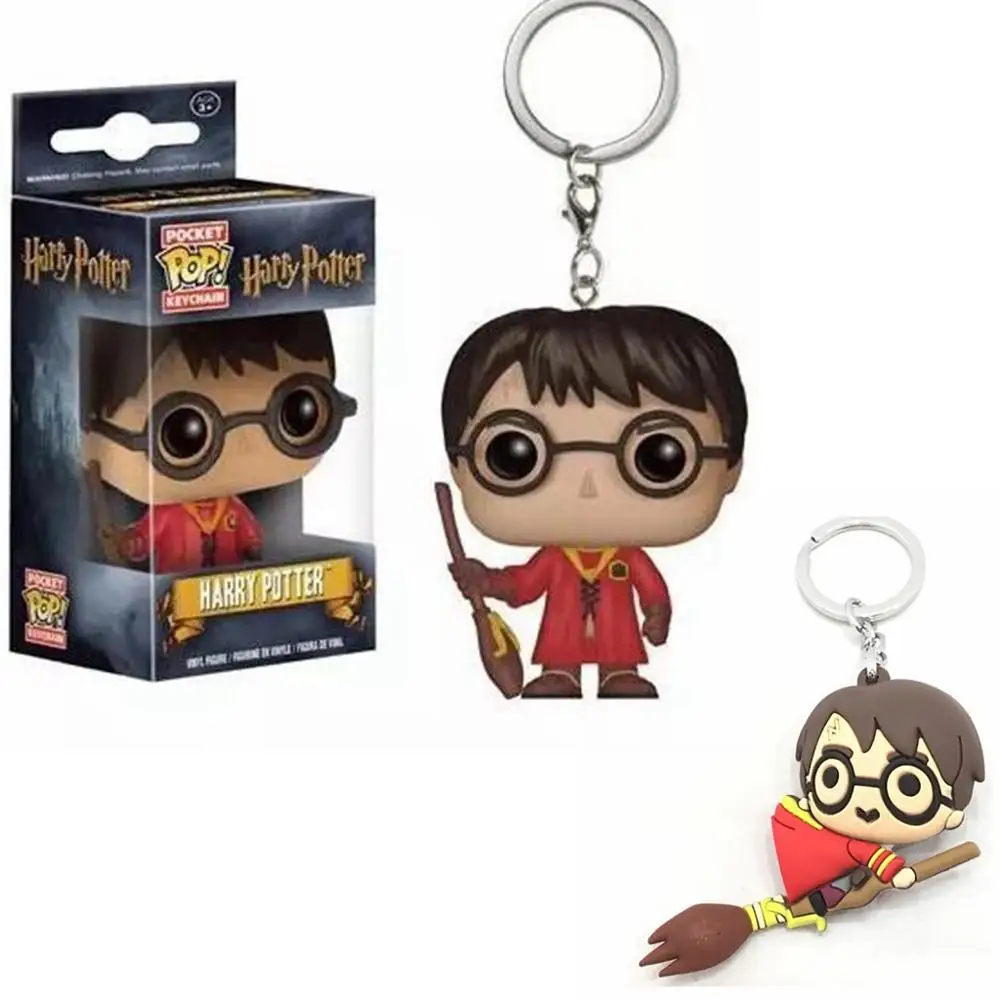Harri Potter Ron Weasley Hermione Granger Draco Malfoy Cartoon Characters PVC Pendant Keychain Keyring Ornament Cosplay Gift