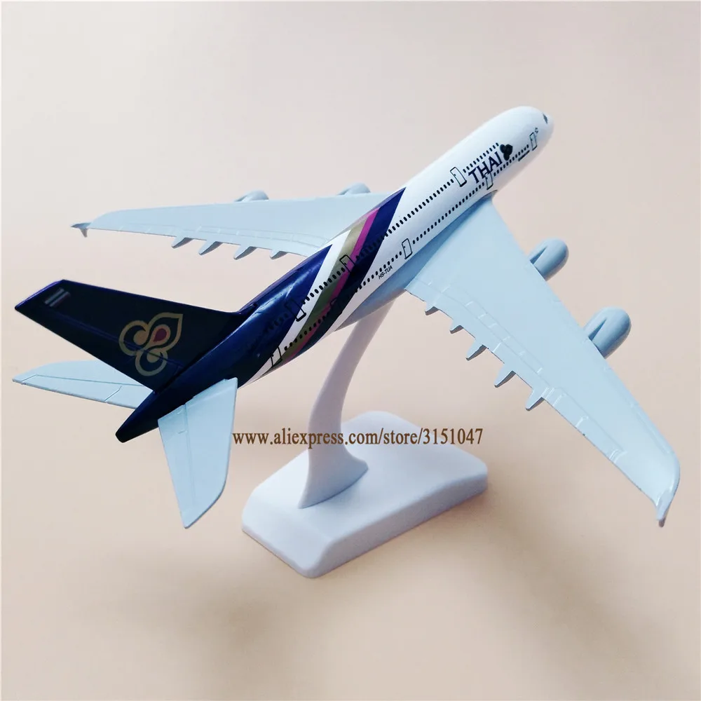 20 см металлическая модель самолета Таиланд Air Thai Airbus 380 A380 модель самолета W Стенд детский подарок