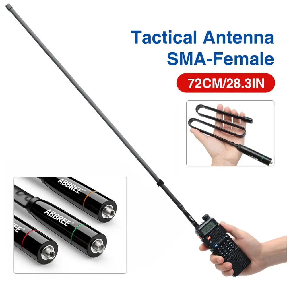 Тактический антенна Dual Band 144/430 МГц AR-152C SMA-72 см для BAOFENG UV-5R иди и болтай Walkie Talkie Ham