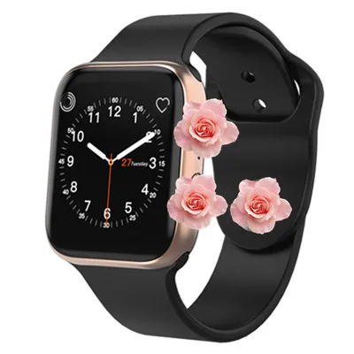 GOLDENSPIKE IWO9 Смарт-часы серии 4 44 мм с gps Спорт монитор сердечного ритма Smartwatch для iOS iPhone Android телефон-часы - Цвет: Gold black