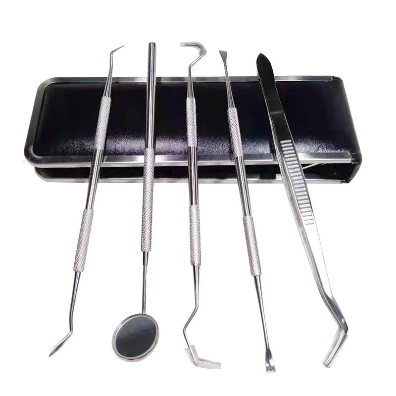 Dentista com Kit de Ferramentas Kit de Aço Conjunto Multi-função Dental Inoxidável Profissional Instrumento 1 7 1 conjunto multi-função dental kit de aço
