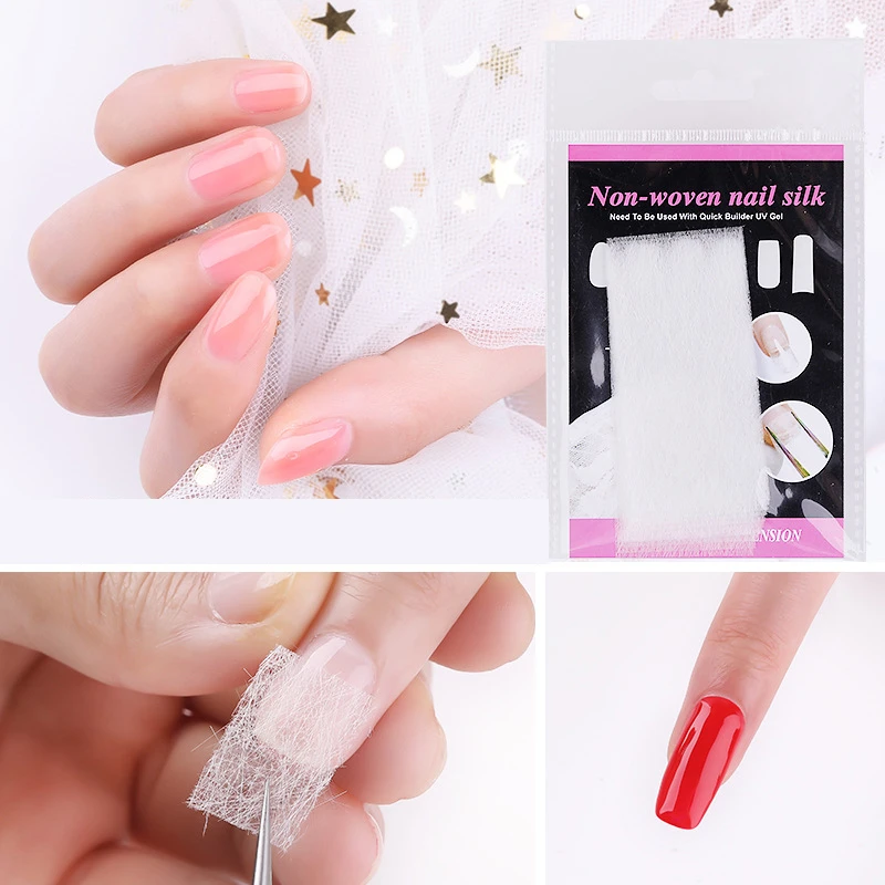 

10 Pcs New Silk Fiberglass For Nail extension Form Non-woven Silks UV Gel For Building Fiberglass DIY Nail Acrylic Tips Set