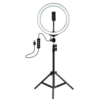 

26cm LED Ring Light Photographic Selfie Ring Lighting With Tripod for Smartphone Makeup Youtube Video Ring Fill Light 504#2