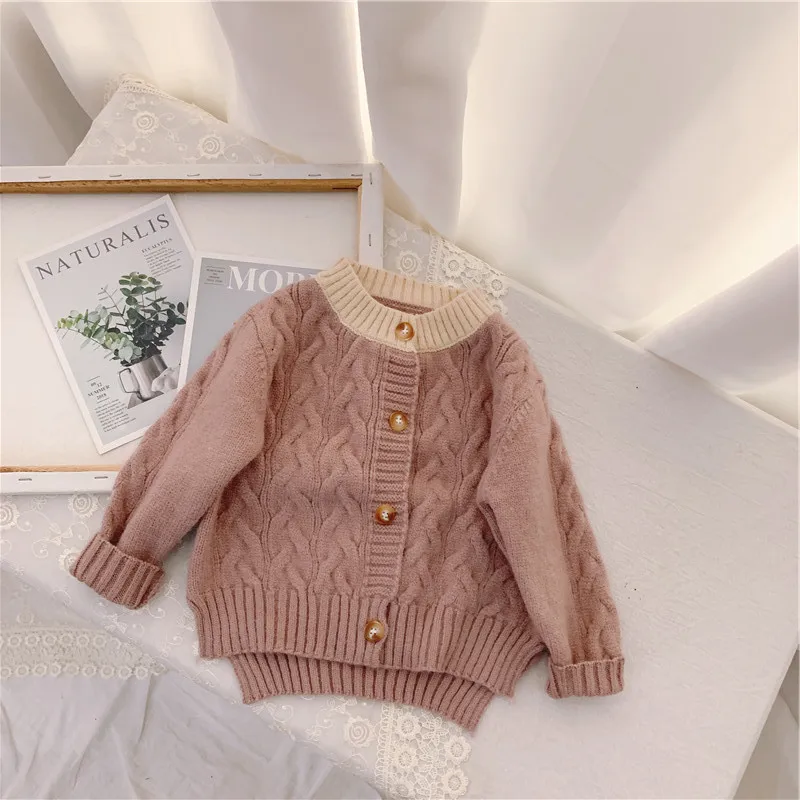 New Cotton Kids Cardigan Boys Girls Children's Knit Cardigan Sweaters Autumn Winter Thicken Kids Knitwear Coats LZ298