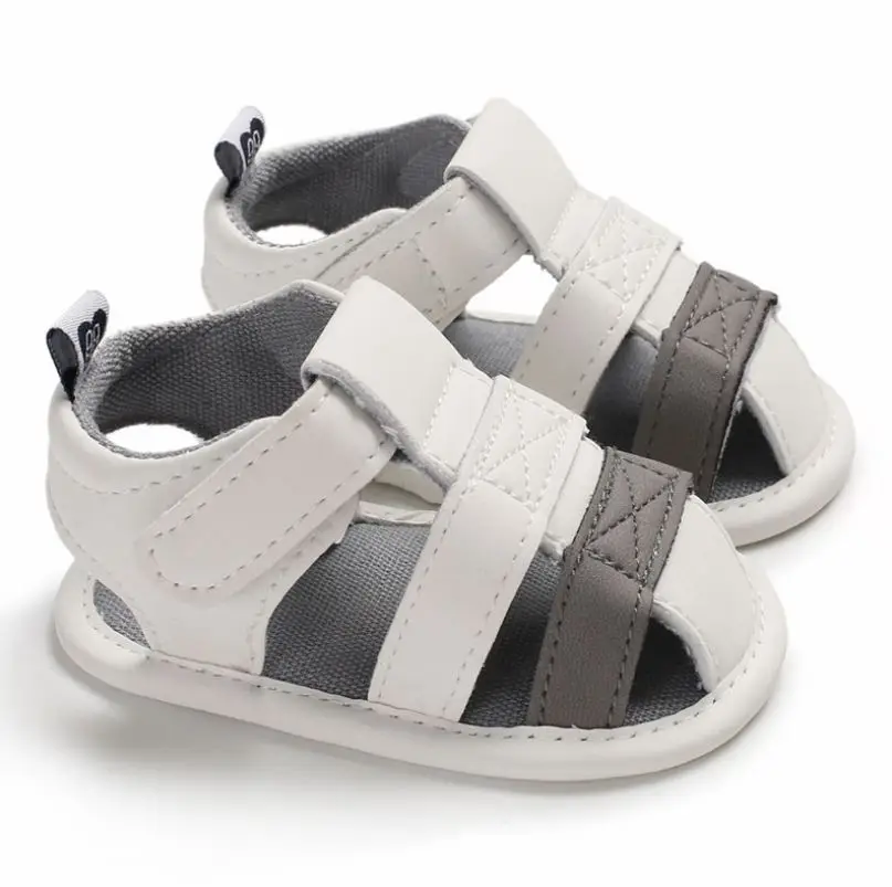 

Newborn Baby Boy Soft Sole White Crib Shoes Toddler Summer Sandals Baby Casual Shoes Size Anti Slip First Walkers 0-18M