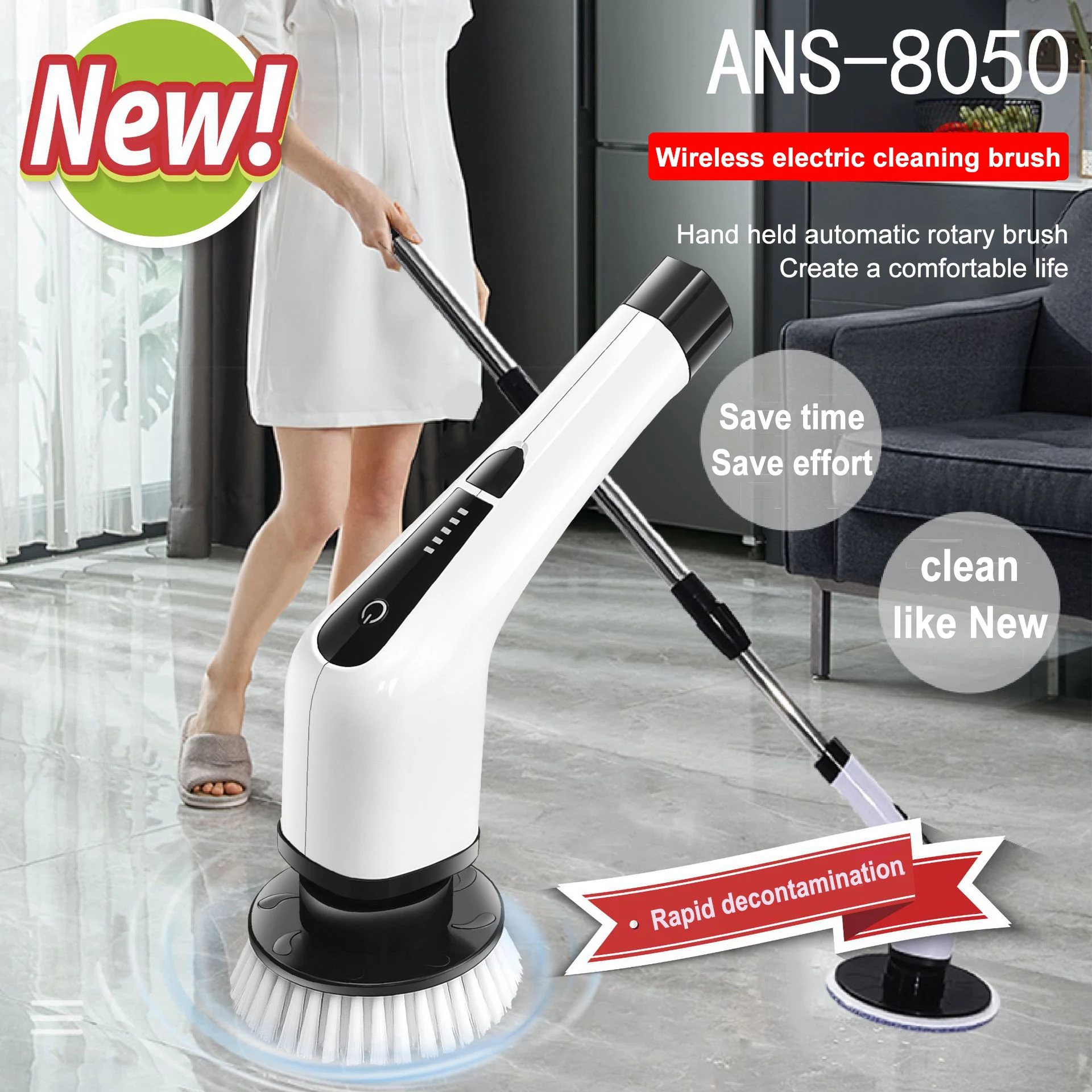 7 In 1 Electric Cleaning Turbo Scrub Brush Wireless Window Wall Cleaner