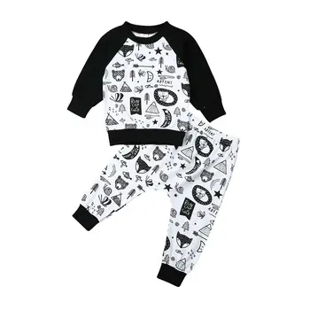 

Toddler Girl Clothes Kid Child Baby Boy Autumn Cute Long Sleeve Bodysuit Pants Cartoon 2Pcs Set Outfits Costume Clothing 0-5Y