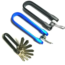 Soporte portátil para llavero de aleación de aluminio, organizador de llaves, Clip de óxido duro, estilo U, herramientas para llaves múltiples, 1 unidad