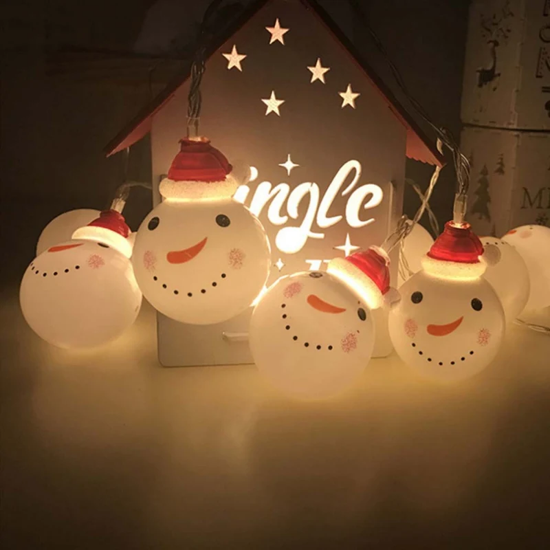 New USB Light Snowman LED String Light Lamp Decor For The Home New Year Merry Christmas Tree