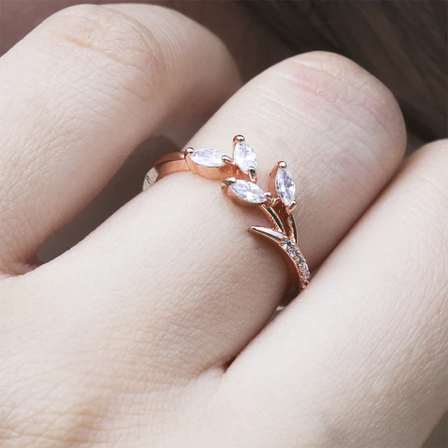 Rose Ring With Diamond, Flower Engagement Ring, Leaves Ring, Nature  Engagement Ring, Branch Ring, Rose Gold Ring, Gift for Woman, Twig Band -  Etsy | Nature engagement ring, Flower engagement ring, Flower