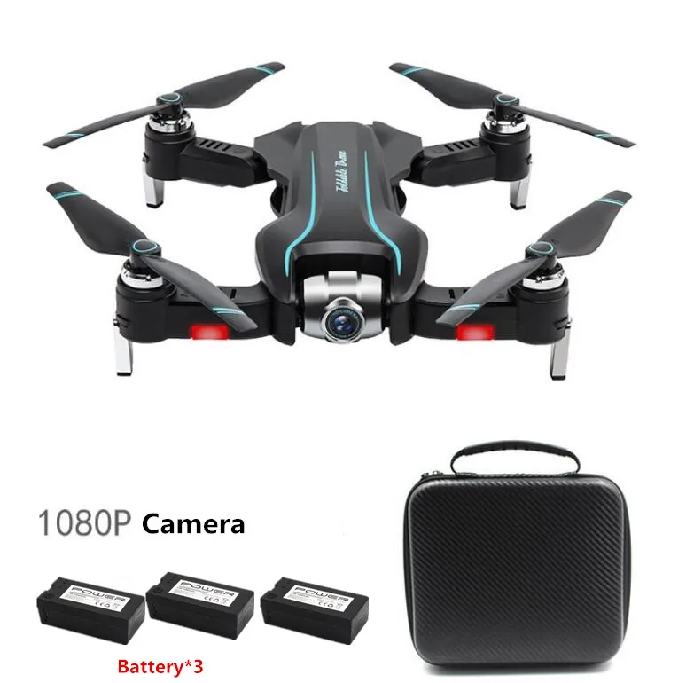 1080P Bag 3battery S-17 складной Wi-Fi FPV Дрон 2,4G 100M Регулируемый 4K оптический поток двойная камера кран полета RC Квадрокоптер Вертолет рождественский подарок - Цвет: 1080P Bag 3battery