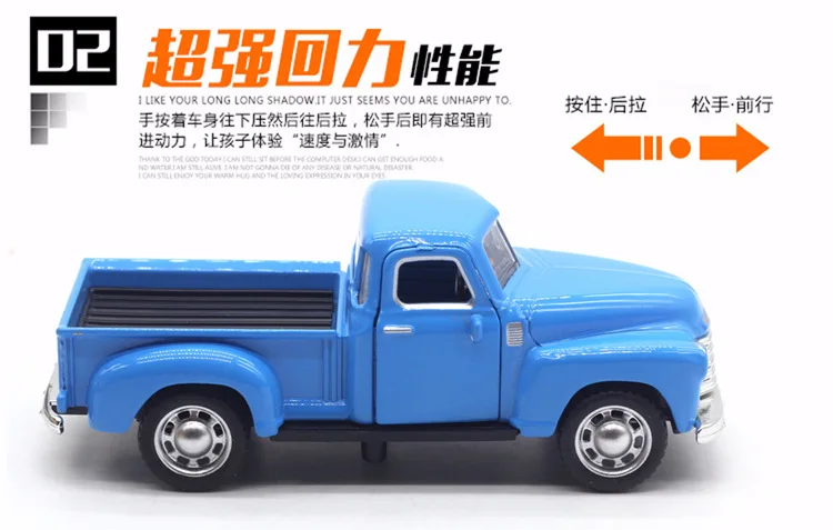 1: 32 сплав Ford Pickup Chevrolet классическая модель автомобиля открывание двери звук и светильник тепловой