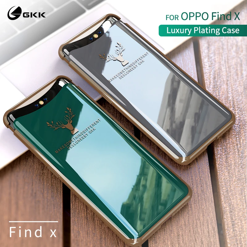 

GKK Magnetic Plating Hard For OPPO Find X Case Curved Surface Elk Pattern All-inclusive Protection Cover For OPPO Find X Coque