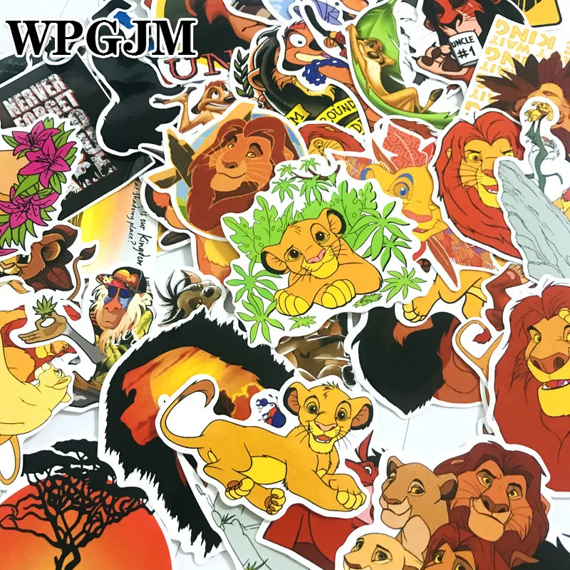 

50Pcs PVC Waterproof Simba The Lion King World of Animals Cool Stickers for Laptop Car Styling Phone Bicycles Luggage Motorcycle