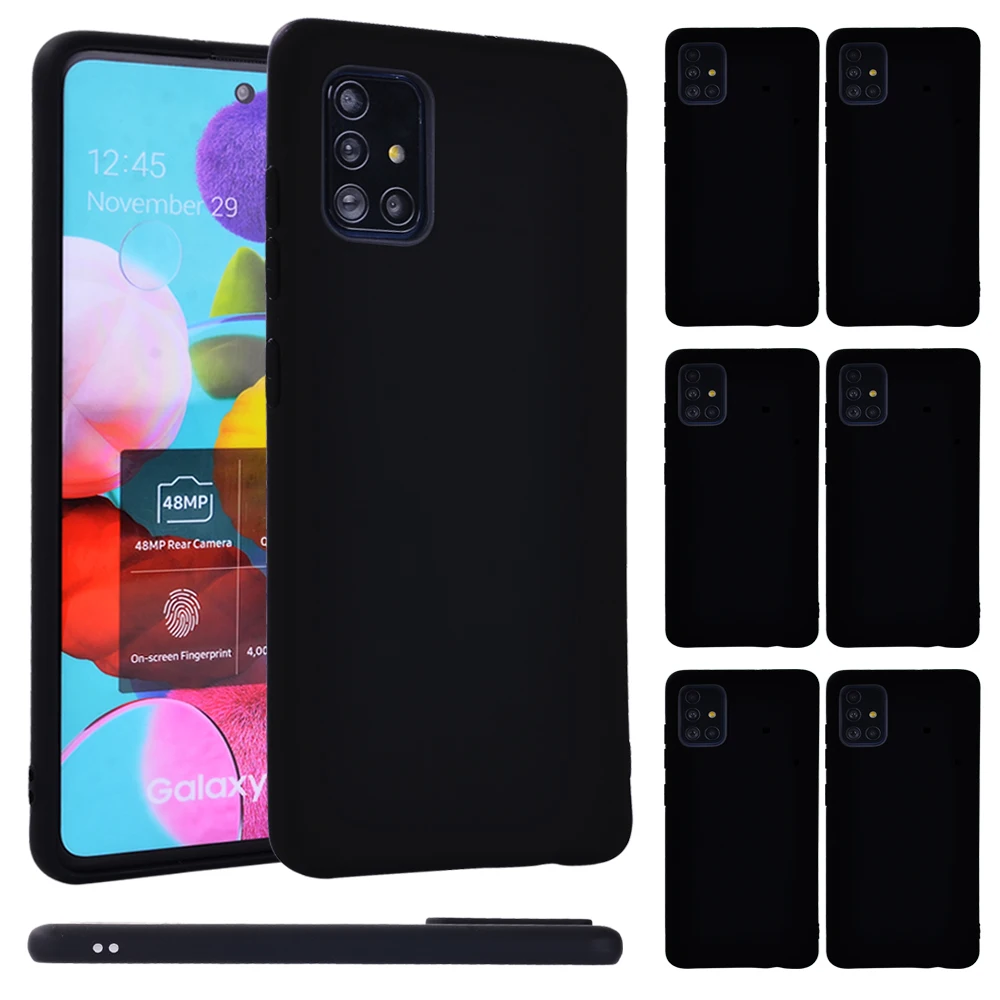Мягкий силиконовый чехол для samsung GalaxyA10/A10E/A20E/A30S/A40/A50/A50S/A70/A70S/A51/A71 черный матовый с