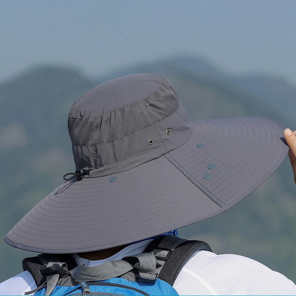 Outdoor Flap Cap Wide Brim Sunshade Windproof Quick Drying Face Mask Ear Neck Cover Fisherman Bucket Hat