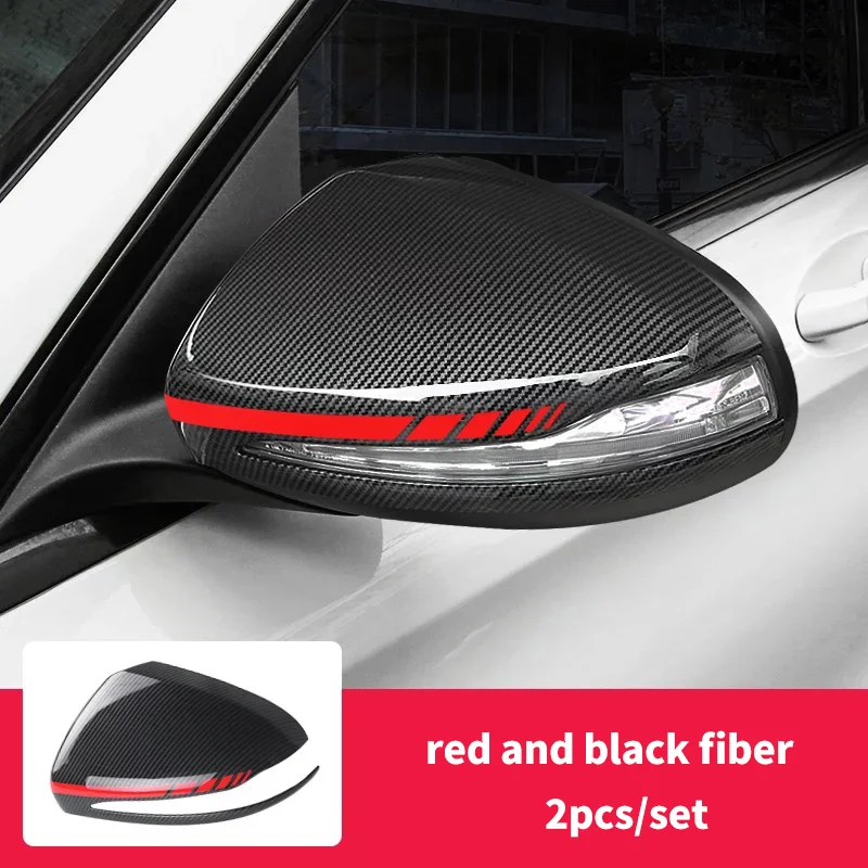 Левый дайвер для Mercedes w213 amg Mercedes w205 amg/glc x253 купе amg mercedes c class аксессуары w205 внутренняя отделка/Карбон - Название цвета: Red fiber 2pcs
