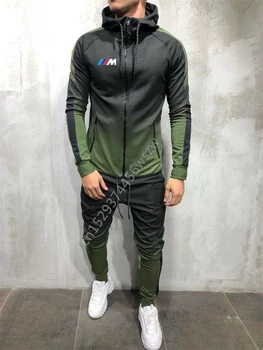

2020 Hooded tracksuit Men Set Sporting for smile bmw Jacket+Pants 2 Pieces Sweatshirt &Pant racing Suit bm