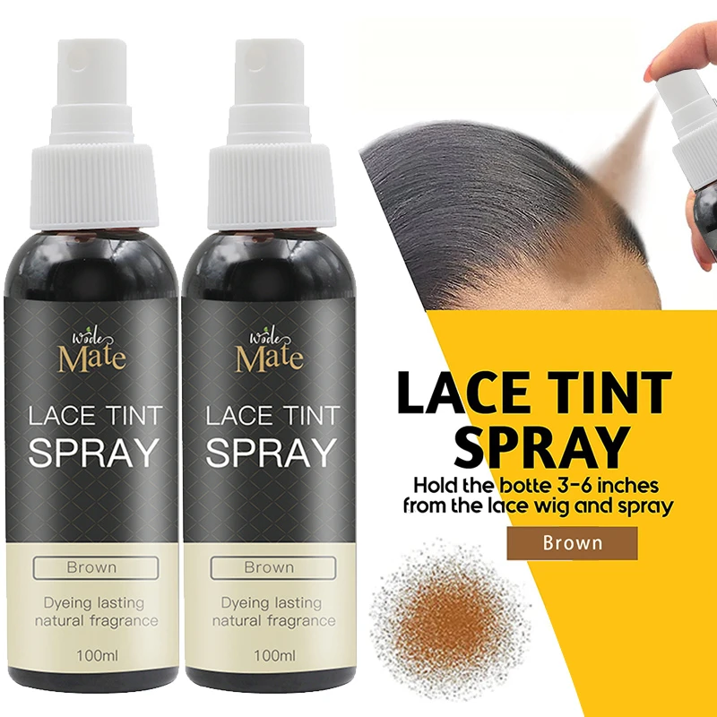 Private Label Lace Tint Spray for Wigs Dark Brown Middle Brown Light Brown Lace Dyeing Spray