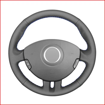 

MEWANT Black Artificial Leather Car Steering Wheel Cover for Renault Clio 3 2005-2013 Clio 3 RS 2005-2013
