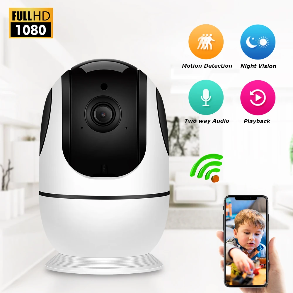 Zoohi 1080P Беспроводная IP камера wifi камера безопасности CCTV домашняя камера безопасности 2MP Детский Монитор ночное видение камера наблюдения