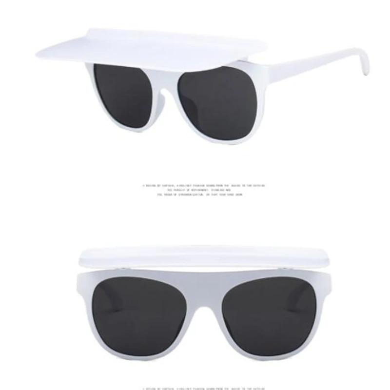 New frame, glasses and hat dual-use Plastic flip sunglasses Star sunglasses Retro catwalk sun visor Polarized glasses big frame sunglasses