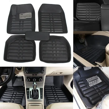 

Hot New Five Seat Car Floor Mats Universal Leather Indentation Auto Mat Fit Driver and Passenger Seats 5Pcs Car Floor Mats