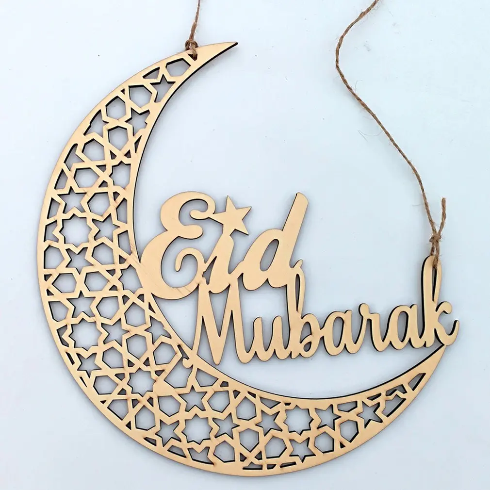 Экологическая доска Eid украшение Мубарак мусульманский деревянный венок Eid Mubarak Amadan деревянные украшения Красивая креативная доска