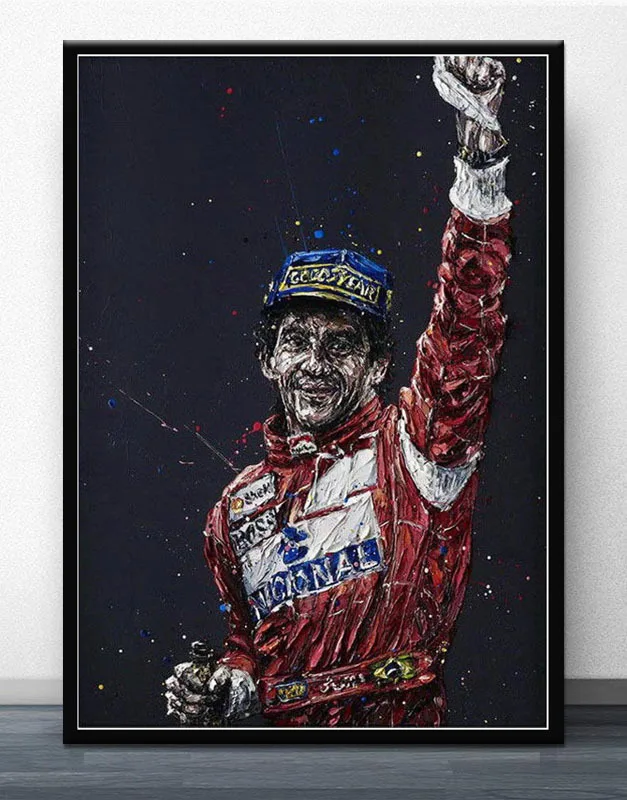 Постер и принты Горячие Ayrton Senna F1 формула mlaren чемпион мира стены искусства холст картина Современная для декора дома комнаты - Цвет: Brown