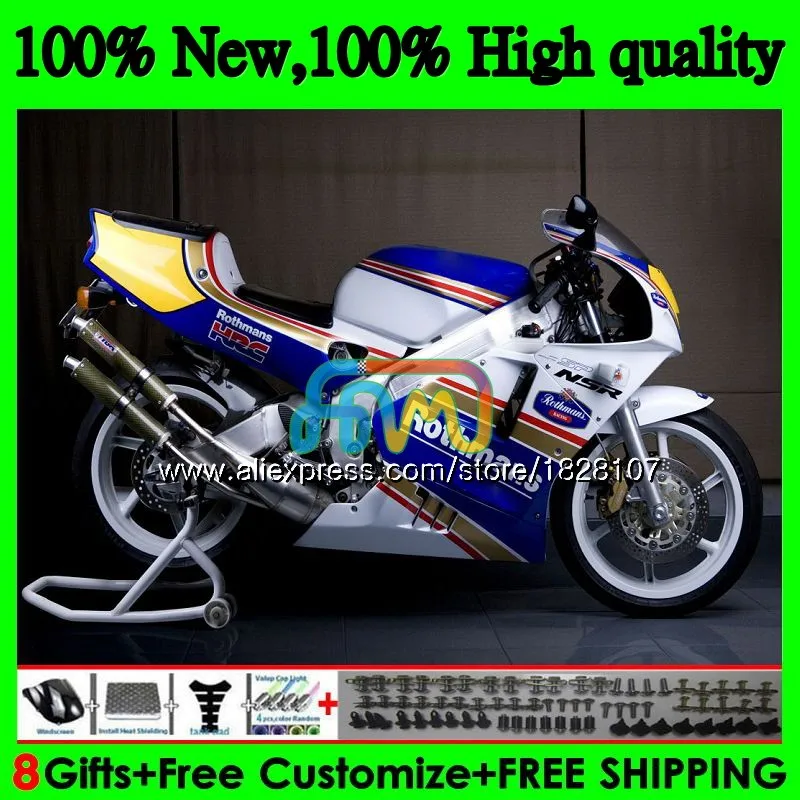 Корпус для SUZUKI SAPC VJ21 RGV250 88 89 90 91 65BS. 58 RGVT250 VJ 21 RGV-250 VJ22 RGV 250 1988 1989 1990 1991 обтекатель Rothmans Blu