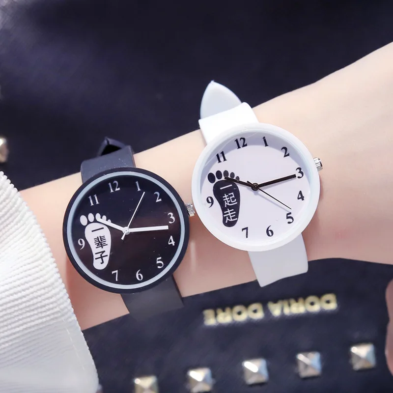 

Losida Fashion Couple Watch Creative Foot Patern Silicon Watches for Lovers Waterproof Set Wrist Watch Gift