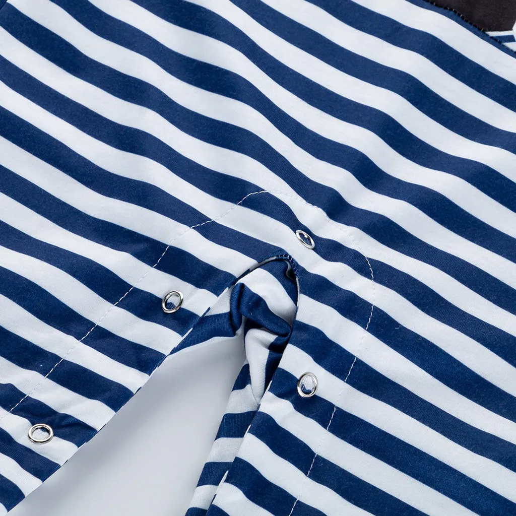 Осенне зимний комбинезон в полоску с длинными рукавами для новорожденных