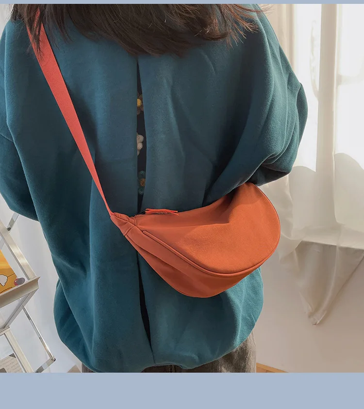 2024 Solid Color Chest Bag For Women Large Capacity Travel Crossbody Female Half Moon Belt Bag Ladies Daily Street Fanny Packs