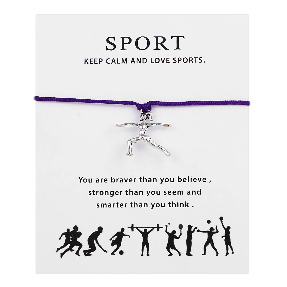 SPORTgifts Регулируемое наружное кольцо из вощеных шнурочков с различными подвесками, браслеты с брелоками для женщин femme гравировкой SHE BELIEVED SHE COULD SO SHE DID кулон