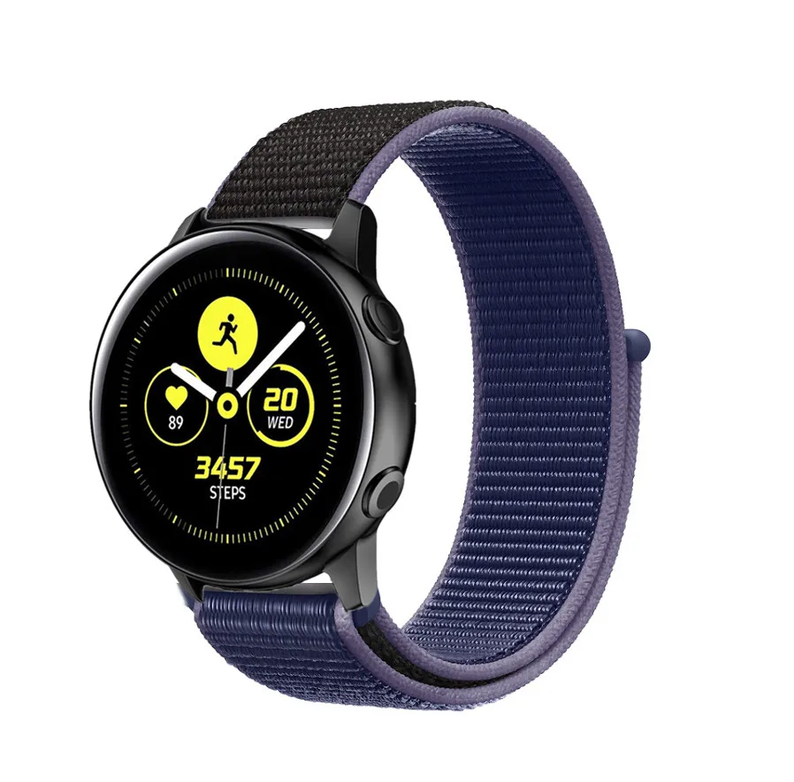new midnight blue Переключатель, нейлоновый ремешок для наручных часов Xiaomi huami amazfit bip huawei часы GT 20/22 мм, ремешок для samsung Шестерни S3/S2 galaxy Watch active2 42 мм 46 мм - Цвет ремешка: new midnight blue