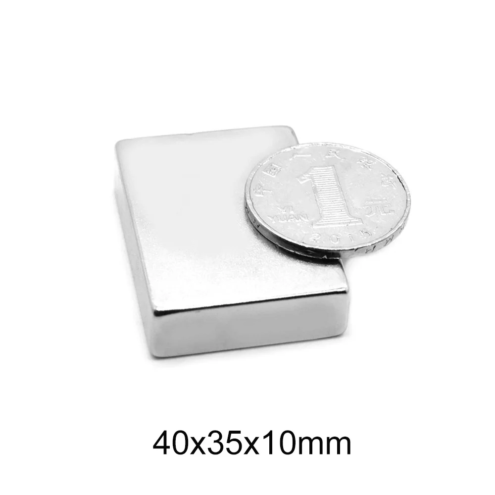 1/2PCS 40x35x10 Thick Quadrate Permanent 40mm X 35mm Neodymium