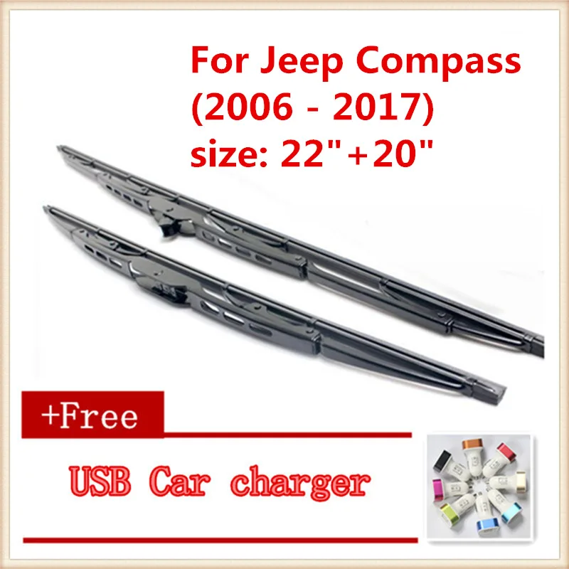 2 шт./лот щетка стеклоочистителя для лобового стекла автомобиля для Jeep Compass(2006-), размер: 2"+ 20"
