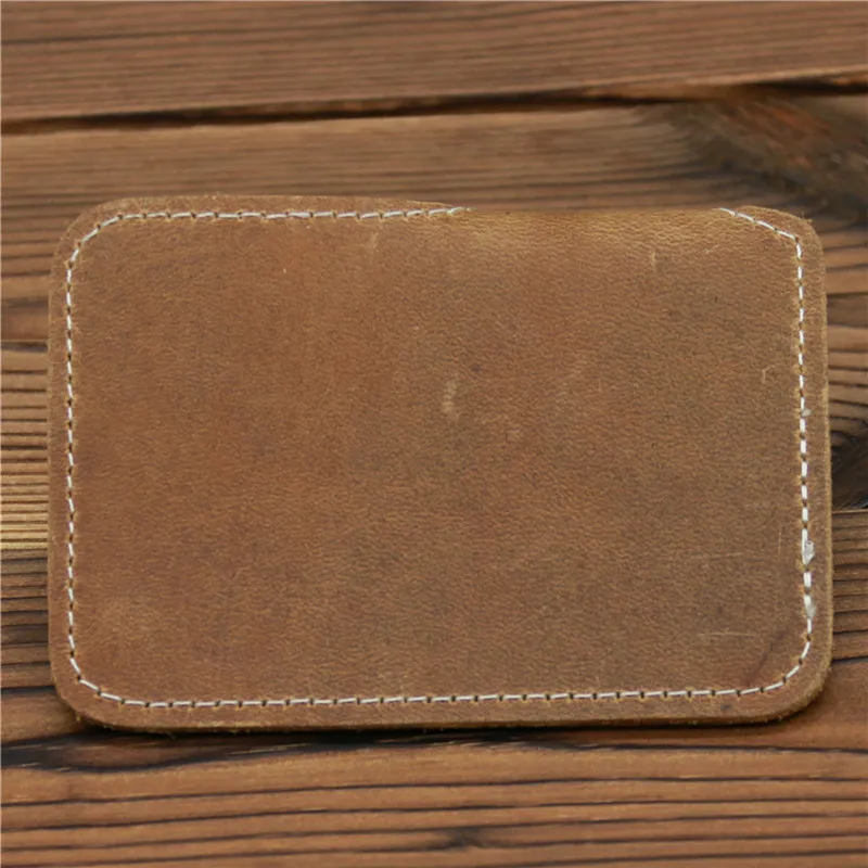 Handmade Crazy Horse Vintage Card Holder Purse for Men Women Cowhide Genuine Leather Wallet Male Mini Purse Card Pouch Coin Bag