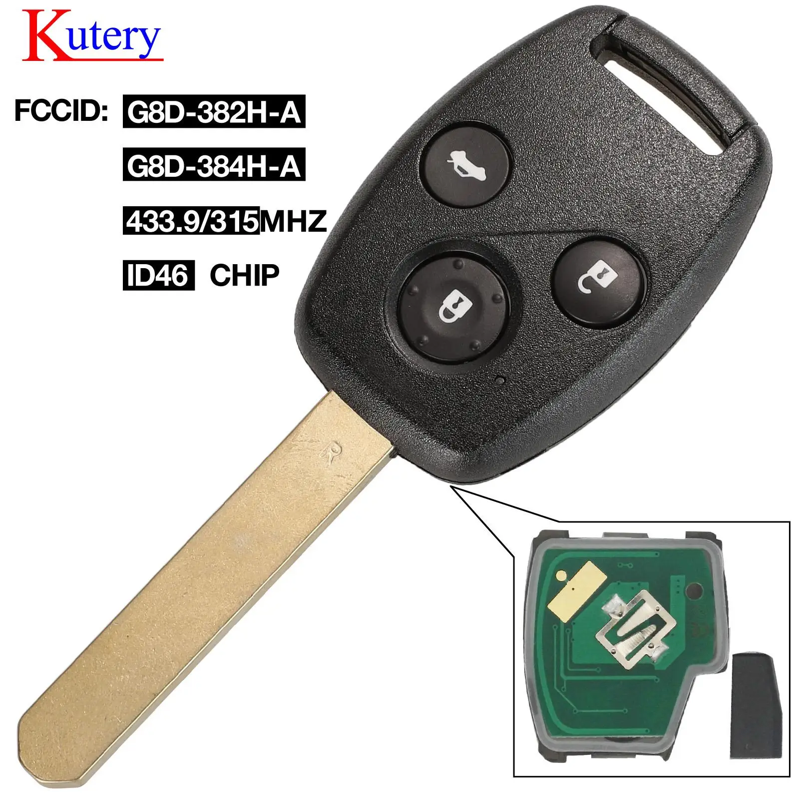 Kutery 10X Φ 384H-A дистанционный ключ Подходит для Honda строительства детской модели