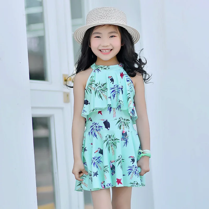 

Parent-child Matching Outfit Swimsuit Children Skirt-Split Type Boxers Swimwear Girls Mom Safe Tour Bathing Suit