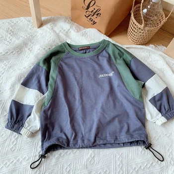 

2 3 4 5 6 7 Years Girls Hoodies Autumn New Arrival Fashion Stitching Pullover Kids Boys Clothing Sweatshirts Child Sportswear