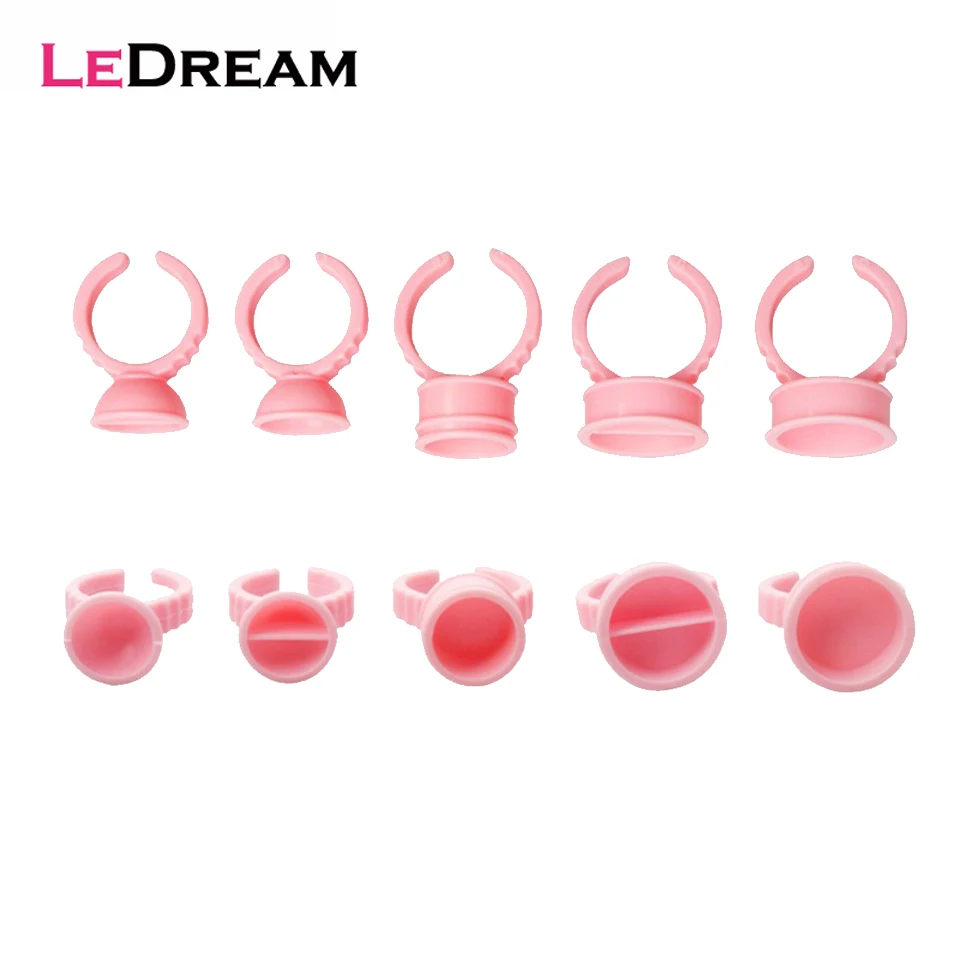 100pcs/lot Disposable Soft Elastic Pink Tattoo Pigment Ink Ring Cup Container Holder For Permanent Makeup Tattoo Accessories