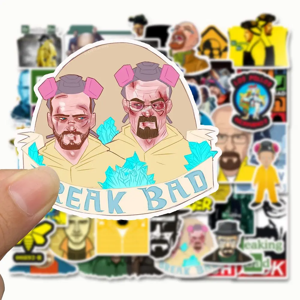

50pcs Breaking Bad Stickers Movie TV Cartoon Stickers for Suitcase Laptop Guitar Luggage Decor Graffiti Doodle toys for Children