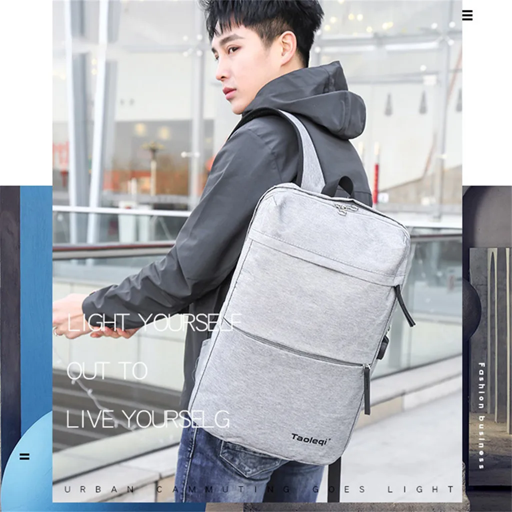 Dropshipping Casual Tops Plus Size Fashion Men Business Laptop Casual Backpack Student Bag Outdoor Travel Backpack With USB