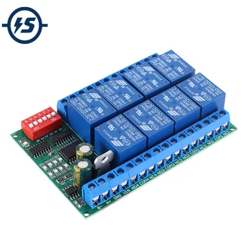 

RS485 Multifunctional Delay Relay Module DC 12V Modbus RTU Controller 8-Channel Port Remote Control Switch PLC Control Board