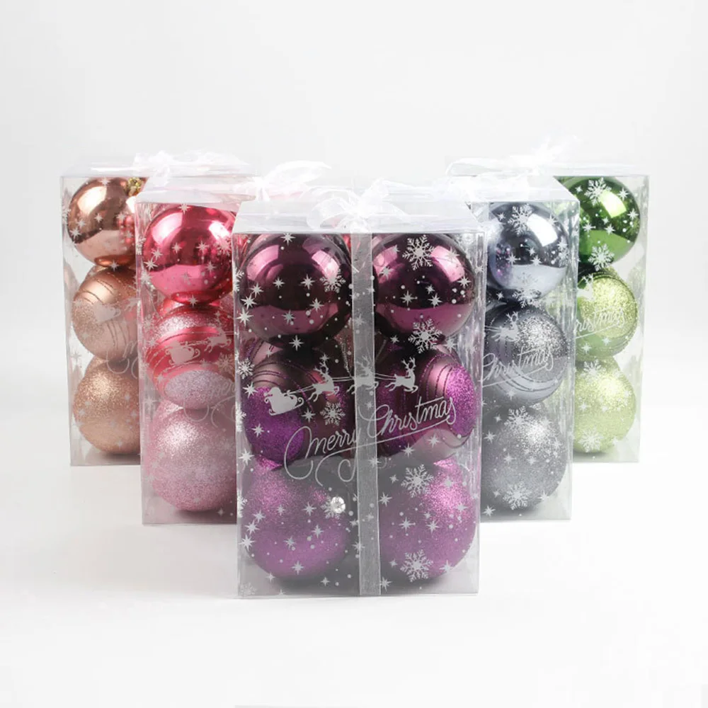 

12pcs/Set decorative Christmas tree Ball Pendant Decor PVC For Home Hotel Restaurant 8 Cm xmas hanging balls