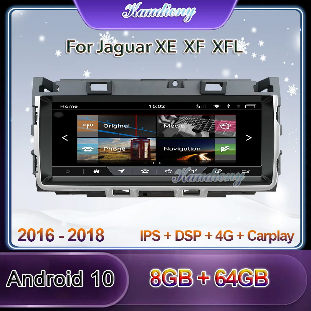 

Автомагнитола Kaudiony для Jaguar XE XF XFL, 10,25 дюйма, Android 10, GPS-навигация, DVD, мультимедийный плеер, 4G, Wi-Fi, DSP 2016-2018