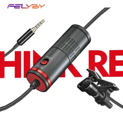 FELYBY 2019 Новый RE130 портативный мини Lavalier конденсаторный микрофон для SLR камеры телефон интервью запись проводной микрофон