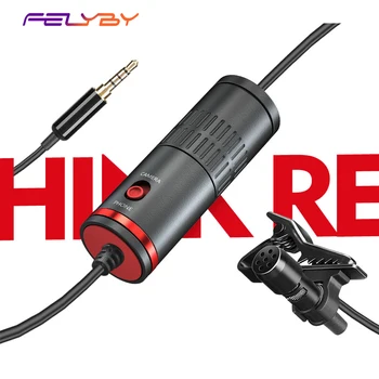 

FELYBY 2019 NEW RE130 Portable Mini Lavalier Condenser Microphone For SLR Camera Phone Interview Recording Wired Microphone